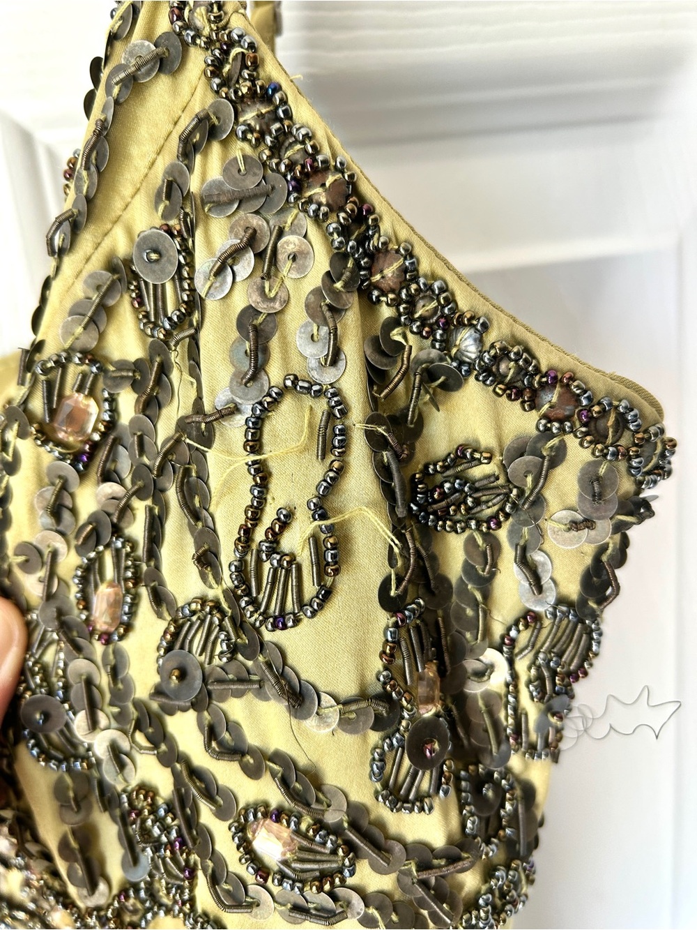 Sue Wong Nocturne Beaded Olive Mini Dress - Picture 3 of 9